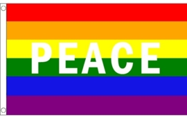 Regenboog peace vlag 90x150cm