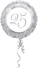25 jaar folieballon zilver