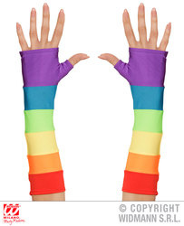 Handschoenen lang regenboog