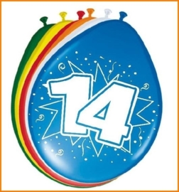 Luftballons 14 Jahre (farblich sortiert)