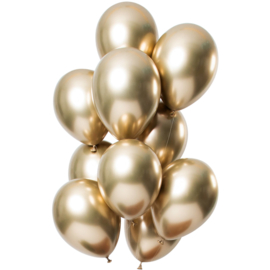 Ballonnen spiegel effect goud 10 stuks