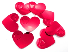 Tafelconfetti XL rood hartjes