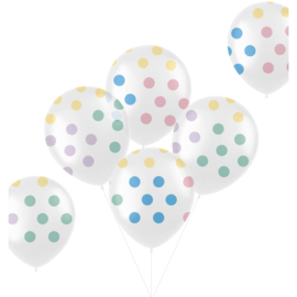 Ballons Pastell Dots Mehrfarbig 33cm | 6 Stück