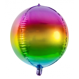 Ronde aluminium regenboog ballon - Decoratie > Ballonnen