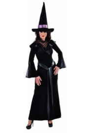 Schwarzes Vampir Lady langes Kleid