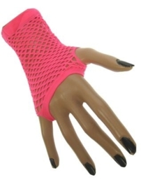Net handschoenen roze