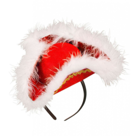 Dansmarieke mini hoed rood wit