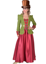 Victoriaanse dame groen luxe | kostuum