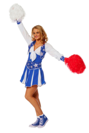 Cheerleader jurk luxe blauw