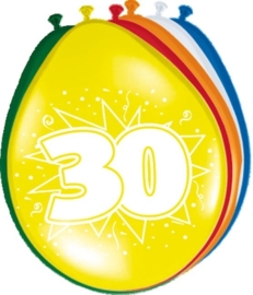 Ballonnen 30 jaar (assorti kleuren)