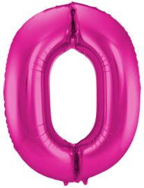 Folieballon 0 Pink / magenta