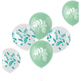 Ballonnen natuur groen 33cm 6 stuks | communie