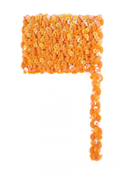 Paillettenband golvend oranje 3m