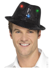 Tribly hoed zwart paillet | LED verlichting | Light up