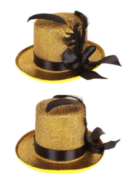 Mini hoedje met speld Goud | glitter and glamour hoedje