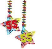 Spiraalversiering Birthday Blocks 55 jaar - 2 stuks