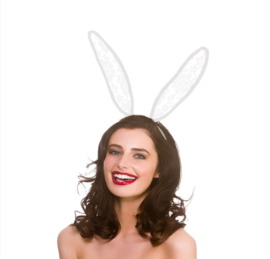 Bunny oren kant wit | Sexy konijnen oren