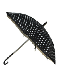 Paraplu dots 50's zwart