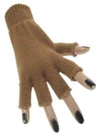 Vingerloze handschoenen bruin