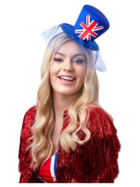 Diadeem hoog hoedje  UK | Engelse vlag glamour