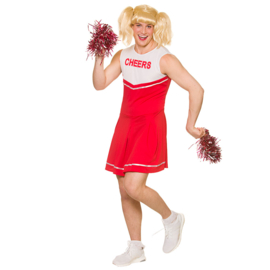 Cheerleader jurkje rood wit | Hot mannen jurkje