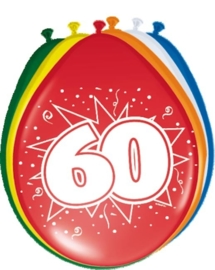 Luftballons 60 Jahre (sortierte Farben)
