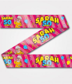 Party Tape - Sarah 50 jaar cartoon | Afzetlint