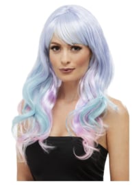 Pruik fashion unicorn pastel pink | lange wavy wig