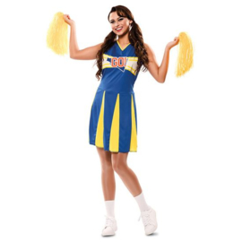 Cheerleader jurkje geel blauw