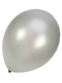 Kwaliteitsballon metallic zilver 100 stuks