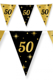 Party vlaggenlijn fancy goud zwart | 50 jaar
