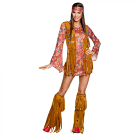 Happy hippie lady jurkje | Hippy kostuum