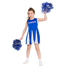 Cheerleader jurkje blauw wit
