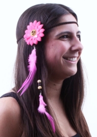 Hippie-Stirnband Blume und Federn