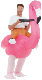 Opblaasbaar flamingo kostuum