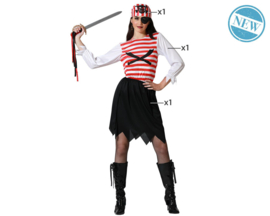 Pirate jurkje | rood wit zwart