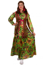 Hippie jurk lang dames | green circle jurk