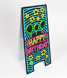 Warnschild Neon Happy Birthday