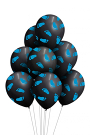 Ballonnen geboorte jongen 30cm | 8 stuks | blauwe voet