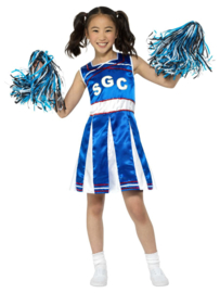 Cheerleader Mädchen Kleid blau
