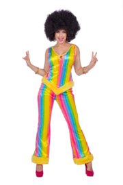 Rainbow pride girl kostuum | disco suit