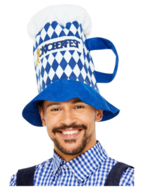 Oktoberfest Bier hoed ​blauw wit