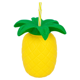 Ananas drinkbeker met rietje | tropische cocktail