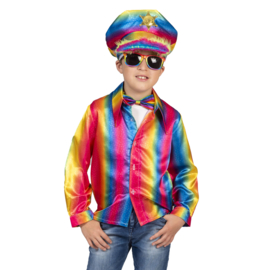 Disco shirt regenboog