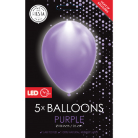 5 LED balloons paars