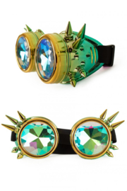 Steampunkbril rood-groen