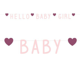 Briefkette Pink Hearts "Hello Baby Girl".