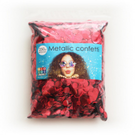 Confetti metallic rond 10mm 250 gram rood
