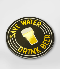 Glossy onderzetters save water drink beer