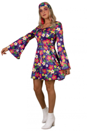 Flower Power Kleid | Hippie Topper lila